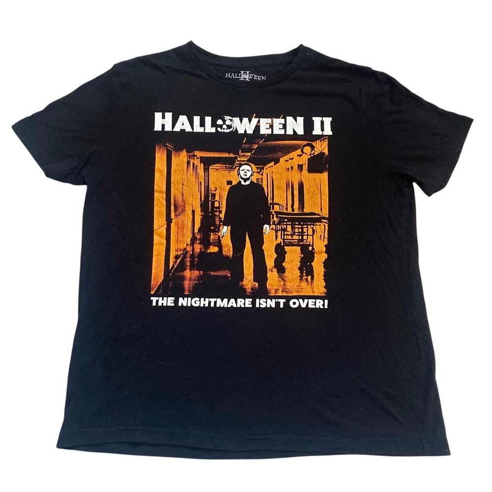 Halloween II Michael Myers Movie Graphic T-Shirt Black Men's Large (42-44)